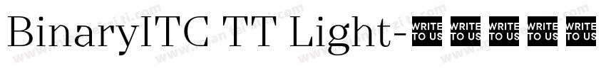 BinaryITC TT Light字体转换